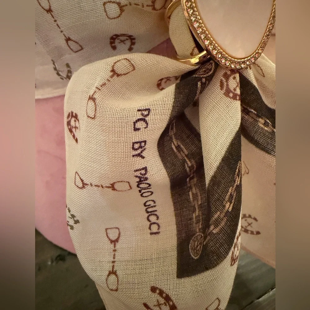 Vintage PG by Paolo Gucci scarf featuring stirrups and bits